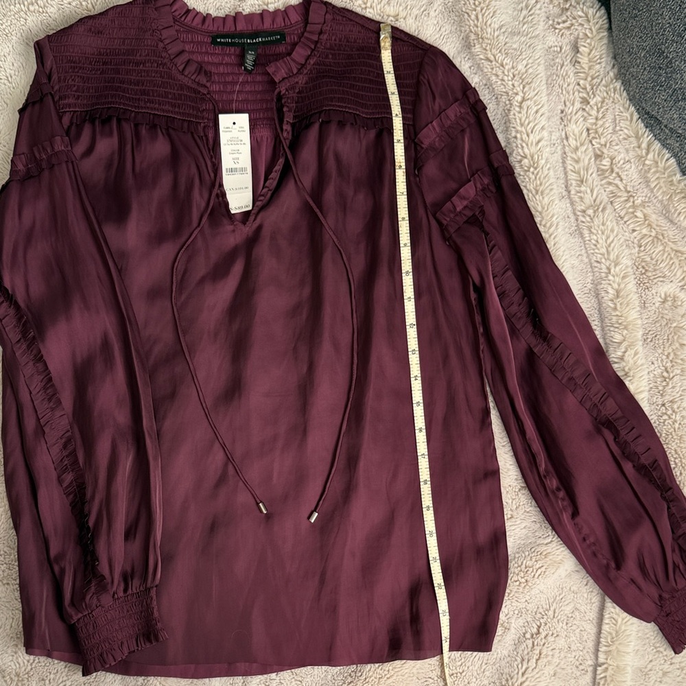 White House Black Market Burgundy Blouse